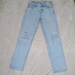 Ae distressed straight leg jeans